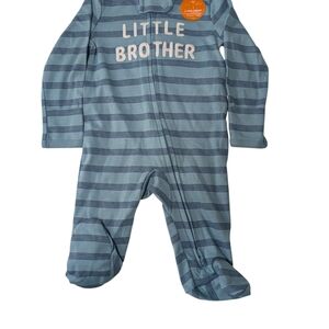 Carter's Blue Striped Little Brother Footie